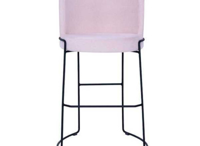 Modern Barhocker Stuhl Designer Textil Esszimmerstuhl Hocker Bar Rosa Neu
